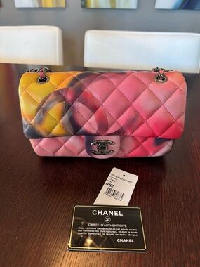 CHANEL Lambskin Quilted Flower Power Mini Flap Bag